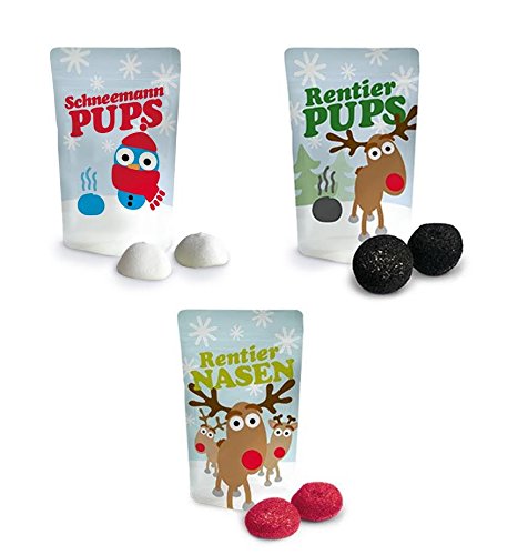 Preisvergleich Produktbild Liebeskummerpillen Weihnachts-Marshmallow-Set (Schneemannpups, Rentierpups, Rentiernase)