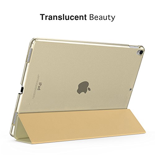 MoKo Hülle für Neu iPad Pro 12.9 2017 – PU Leder Tasche Schutzhülle Schale Smart Case mit Translucent Rücken Deckel, mit Auto Schlaf / Wach Funktion und Stanfunktion für Apple New iPad Pro 12.9 Zoll 2017 Tablet, Champagner Gold - 5