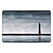 Produktbild WYICPLO Bathroom Bath Rug Kitchen Floor Mat Carpet,Lighthouse,Foggy Atmosphere Marine Life Navigation Journey Seascape Digital Style,Bluegrey Chocolate,Flannel Microfiber Non-Slip Soft Absorbent