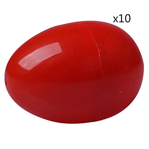 Zhuhaitf Easter Plastic Decoration Eggs 10 Pcs Coloured Model Eggs for Children Drawing Festival Party etc Size: 6 * 4.2cm