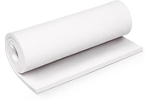 Mousse EVA 10mm Blanc, MEARCOOH 35.5cm*99cm Mousse EVA Cosplay, 1PCS Eponge EVA Densité 86kg/m3 pour Cosplay Costume, Craft, DIY Projects (Blanc 10mm)