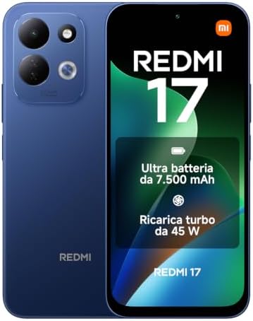 REDMI 17, Smartphone 4+128GB, Blu Profondo, Batteria 7500 mAh, Ricarica 45W