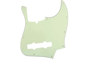 Musiclily Pro 5 Cordes 10 Trous J Bass Pickguard Contemporain pour Fender Jazz Bass American, 3Plis Menthe Vert