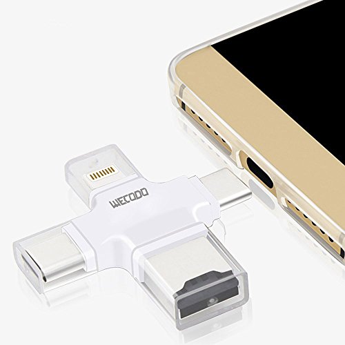 Micro-SD-Kartenleser, wecodo 4 in 1 TF Kartenleser mit Lightning/USB/Micro USB/Der U89 Connector für iPhone/iPad/Android/PC/MAC - 6