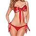 Produktbild Sexy Dessous Damen Btruely Lace Babydoll Nachtwäsche Lingeries Reizwäsche Clubwear Dessous (XXXL, Rot)