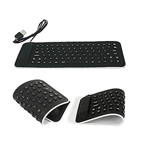 ➹ Loveso ➹ Keyboard Tastaturen Portable USB Mini Flexible Silicone Foldable Black PC Keyboard for Laptop Notebook