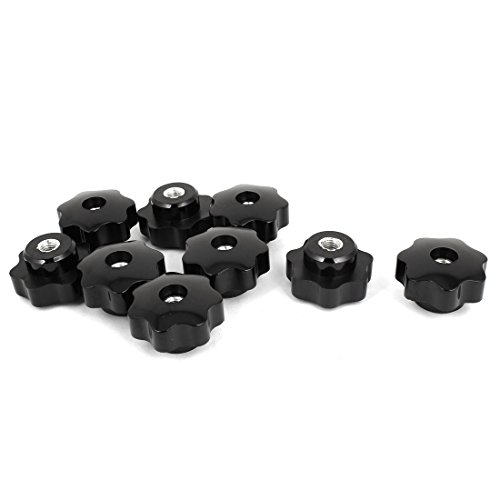 sourcingmap® Plastik Star Kopf Rändelschraube Griff 40mm Durchm. M8 Gewinde 10 Teile Schwarz