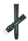 Bandini 14mm Grün Damen Leder Uhrenarmband, Dünn Mit Näht