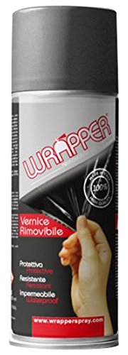 Quattroerre 16451 Wrapper Spray Vernici Rimovibili Tinta Metallizzata, Titanio