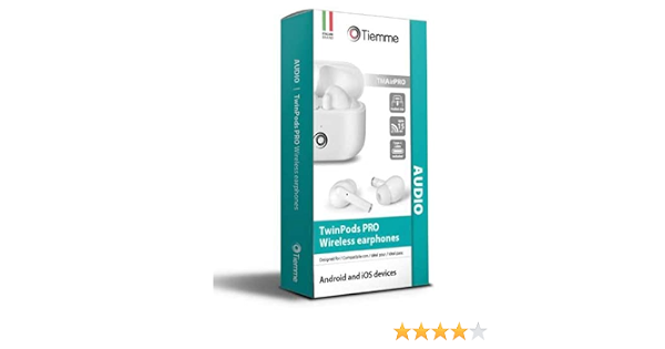 TIEMME 803051 auricolari bluetooth wireless twinpods pro - tmairpro -  compatibili con ios e android - bianco : Amazon.it: Elettronica