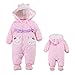 Produktbild GudeHome Baby Overall Strampler Winterjacke Onesie Unisex Cartoon Baby Strampelanzug mit Kapuze, 0-3 Monate