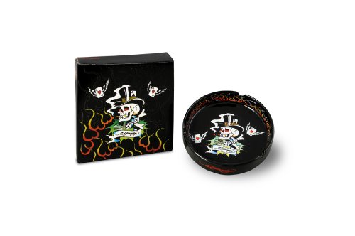 Preisvergleich Produktbild Ed Hardy 25238 Aschenbecher rund, schwarz