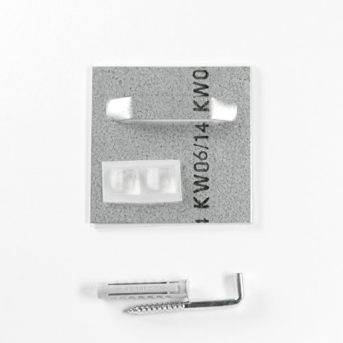 Klebebleche mit Winkelschrauben und ORIGINAL Fischer SX8 Dübeln, Spiegelaufhänger bis 6 kg (7×7 cm), Haftbleche, Aufhänger für Spiegel, Alu-Dibond. selbstklebend – Komplettset! - 2