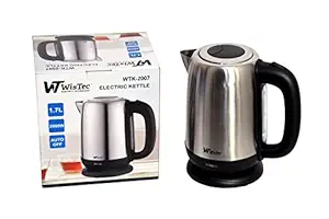 WisTec 1.7 Litre (2000 Watt) Stainless Steel Cordless Tea Electrical Kettle,Left/Right Handed,Auto Shut-Off and Boil-Dry Protection.