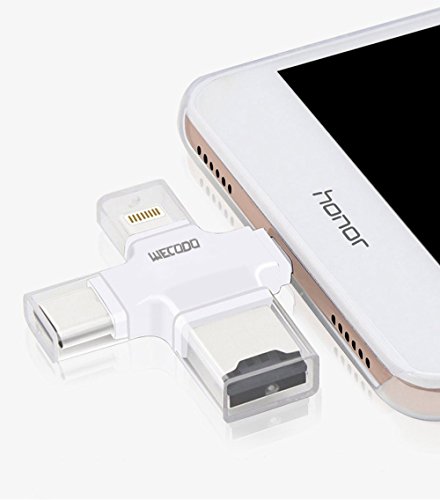 Micro-SD-Kartenleser, wecodo 4 in 1 TF Kartenleser mit Lightning/USB/Micro USB/Der U89 Connector für iPhone/iPad/Android/PC/MAC - 7