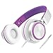 Produktbild GAOWJ DJ Studio-Kopfhörer zum Abhören und Mischen, Musik-Kopfhörer mit Mikrofon und Lautstärkeregler für die Reise Sport Faltbares Leichtgewicht,Purple
