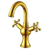 Oudan Moderne goldene roségold Kupfer heißer und kalter Wasserhahn doppelgriff duscharmatur (Farbe : A)