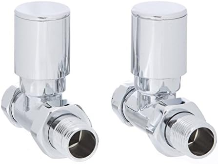 Altecnic Modern Straight Polished Radiator Valves Chrome
