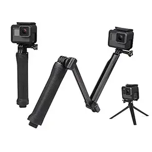 CAMROLITE 3-Way Monopod Grip Arm Tripod Foldable Selfie Stick, Stabilizer Mount Holder