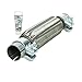 Produktbild ECD Germany Universal Flexrohr Edelstahl Interlock 45 x 230 mm mit 2 Schellen Montage ohne Schweißen + Auspuff-Montagepaste 60g Paste Flexstück Wellrohr Hosenrohr Flexibles Rohr