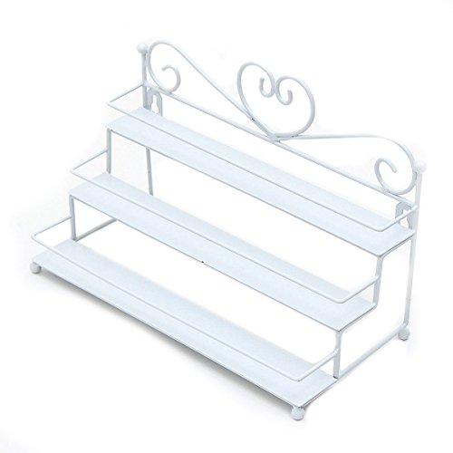 TOOGOO(R) 3-reihig metallisch Nagel Kunst Nagellack Lippenstift Verfassungs Organizer Anzeige Storage Holder weiss - 2