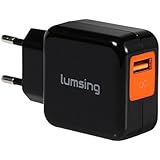 Lumsing Schnellladegerät USB Ladeadapter Wandladegerät für iPhone, iPad, ipod, Samsung Galaxy, Nexus, HTC, LG, MP3, Kindle, Lautsprecher, Kopfhörer, Smartphone und Tablet Schwarz