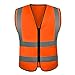 Produktbild LULUDP Sicherheitswesten 10er Pack, reflektierende Warnweste mit hoher Sichtbarkeit, Hi Vis Silver Strip, Herren & Damen, Arbeit, Radfahren, Läufer, Neon (Mesh, 10) Reflektierende Sicherheitsweste