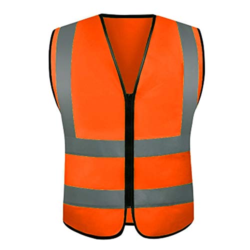Preisvergleich Produktbild LULUDP Sicherheitswesten 10er Pack, reflektierende Warnweste mit hoher Sichtbarkeit, Hi Vis Silver Strip, Herren & Damen, Arbeit, Radfahren, Läufer, Neon (Mesh, 10) Reflektierende Sicherheitsweste