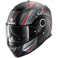 Tiburón Spartan karken mate Cascos de motocicleta, color negro/rojo, talla L