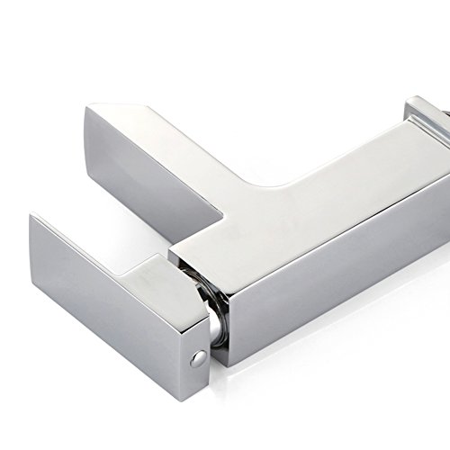 Homelody Chrom Wasserhahn Waschtischarmatur eckig Waschbecken Waschtisch Armatur Einhebelmischer Mischbatterie Bad Waschbeckenarmatur Badarmatur - 5