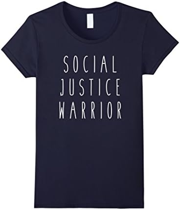 Women's Social Justice Warrior Funny Saying Humor Cool T-Shirt Large Navy