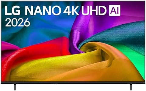 LG NANO Smart TV 4K UHD AI 65 pollici Serie NU8E 65NU8E0B3LA, Smart TV 4K, Processore con Nano Detail Enhancer, AI Chatbot, AI Concierge, HDR10 Pro, FILMMAKER Mode, Design Linear Flow, 3 HDMI, TV 2026