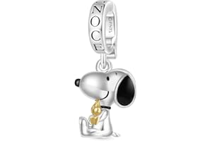 GNOCE Pendentif à Breloque Cacahuètes Debout Snoopy En Argent Sterling 925 Pour Femmes Et Filles Bijoux Cadeau Pour Les Fans