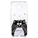 Produktbild HopMore Compatible with Hülle für Samsung Galaxy A6 (2018) Silikon Transparent Durchsichtig Muster Bumper Slim Handyhülle Tasche Schale Hüllen Case Cover Pour Samsung A6 2018 - Schwarze Katze