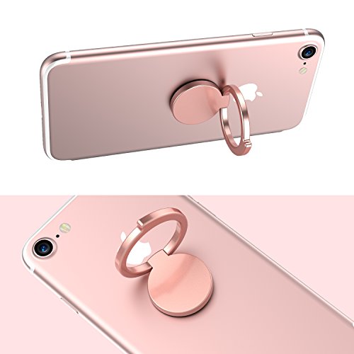 Handy Ring Halter - OSSKY Handy Finger Halterung 360Â°freidrehbar Ringhalter, Smartphone Halter + StÃ¤nder mit komfortable Einhandbedienung geeignet fÃ¼r alle Handy Typ,passen auch Magnet Auto Griff - (Rosagold)