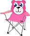 Produktbild hibuy Kinder Klappstuhl mit lustigem Tiermotiv. Faltstuhl Strandstuhl mit Motiv: Pinker Bär