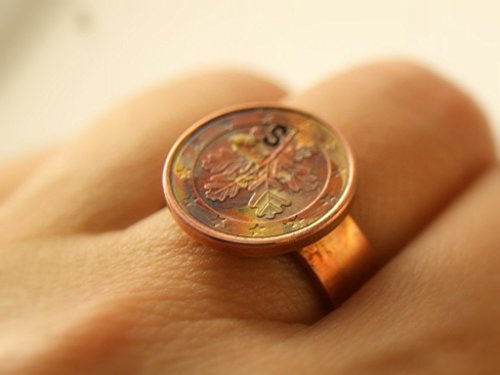 Copper ring, Initial ring, Personalized ring, Name ring, Adjustable ring, Lucky penny ring