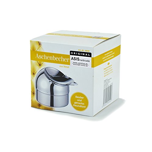 Aschenbecher Windaschenbecher aus Metall verchromt mit Klappe - 3 Stück - Durchmesser 9 cm