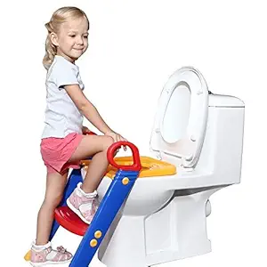 HARIKRUPEX Foldable Kid's Toilet Potty Trainer Seat Toddler with Ladder Step up Training Stool