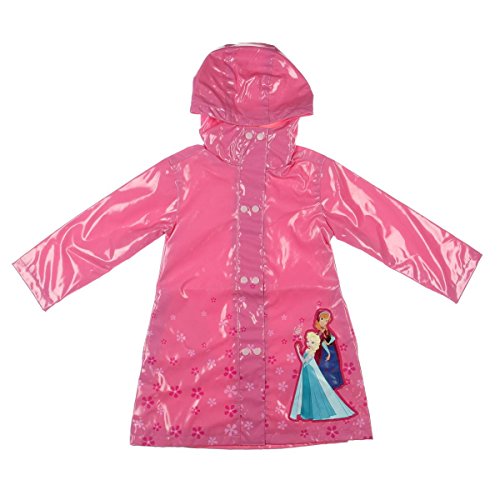 Disney Frozen Floral Print Long Sleeves Raincoat - Pink -