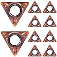 10Pcs Triangle Cutter Heads for Pneumatic Chamfering Machine,Carbide Turning Inserts for Mini Pneumatic Chamfering Tool Replacement Lathe Blades for Deburring on Steel Metal (Triangle Cutter Heads)