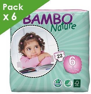 BAMBO NATURE Maxi-X-Plus 6 - Baby from 16 to 30 kg - Box of 132 diapers