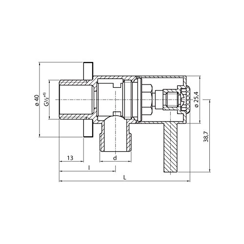 Design Eckventil 1/2 Zoll Messing verchromt Kugelhahn mit Keramik Dichtung - 2