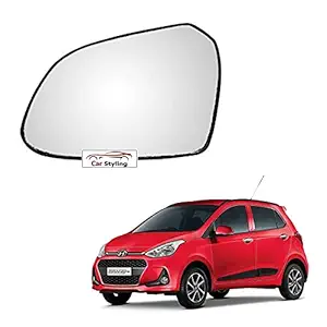 Car Styling - Left Passenger Side View Mirror Glass compatible with Hyundai Grand i10 2013-2021 Model (Non-Heated)