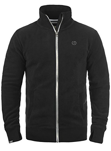 SOLID Laki Herren Sweatjacke Zip-Jacke mit Stehkragen aus hochwertiger Materialqualitt, Gre:L, Farbe:Black (9000)