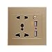 Imported 2.1A 2 USB Ports Wall Socket Charger Power Panel Receptacle 5 Outlet Switch RS.325.00