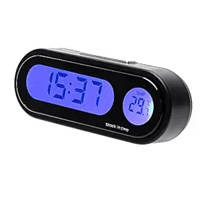 CAR Digital Temperature Dashboard Clock - Vehicle Thermometer Gauge LED Clocks with Backlight - Support 12h/24h Transformation Modes