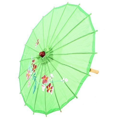 Preisvergleich Produktbild sourcingmap® Party Plastik Holz Lamellen Blumenaufdruck Bewuchs Mini Sonnenschirm Regenschirm