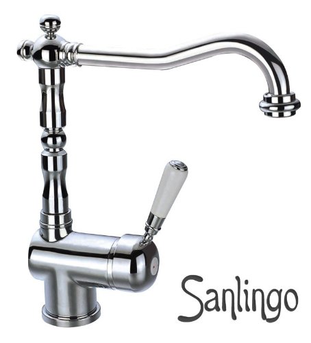 Nostalgie Retro Küchen Einhebel Armatur Chrom Schwenkbar Sanlingo