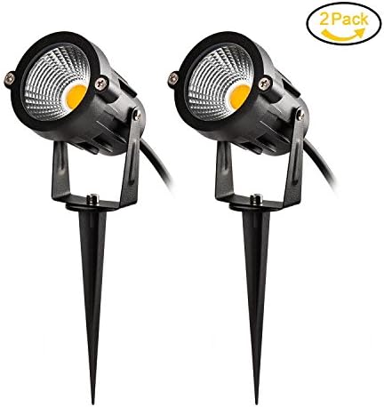 LED Lawn Light, 10W COB Outdoor Garden Flood Light, 3000K Warm White, AC/DC12V, 500LM Super Bright Spotlight for Tree Driveway Yard Lawn Pathway Garden by Jpodream - Pack of 2